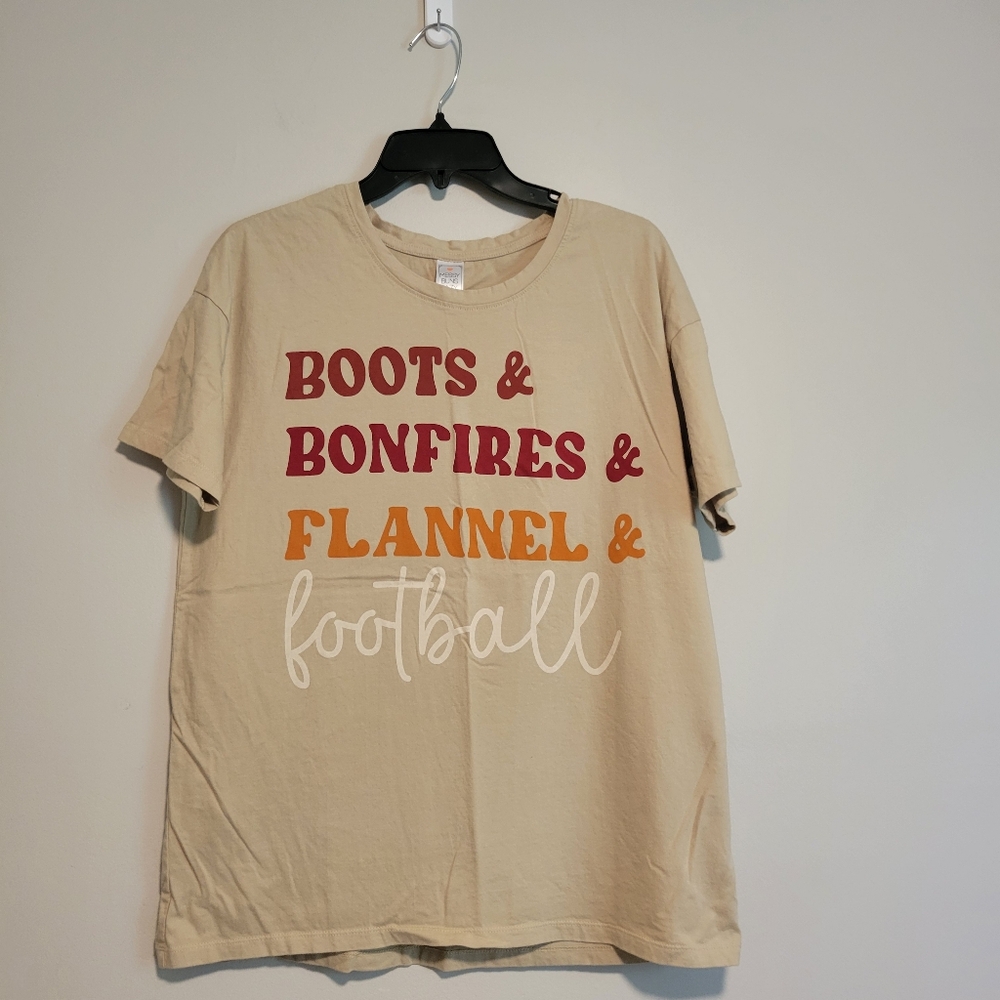 Messy Buns Lazy Days Fall Theme Tee Shirt Size Large